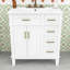 Meuble-lavabo autoportant avec lavabo en céramique, armoire de rangement à fermeture en douceur et tiroirs-1231309893
