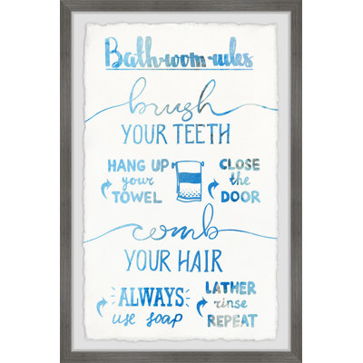 Bathroom Reminders - Single Picture Frame Painting