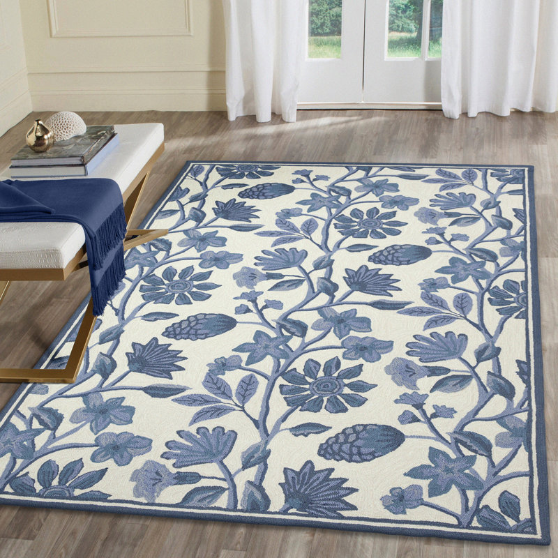 Performance Hand Tufted Floral Indoor / Outdoor Rug, Rectangle 7'6" x 9'6"