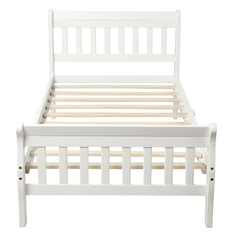 Lit plateforme Wood, Blanc