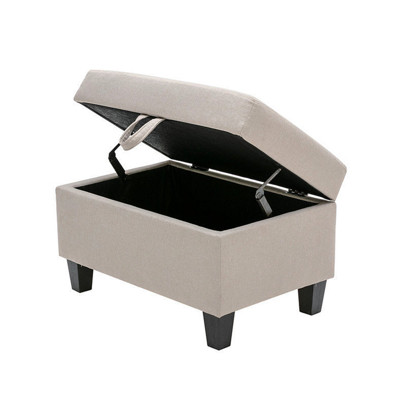 Canapé modulaire double en lin 6 pièces avec pattes interchangeables, repose-pieds et coussins Nolan