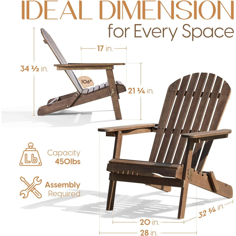 Berdina Foldable Outdoor Adirondack Set