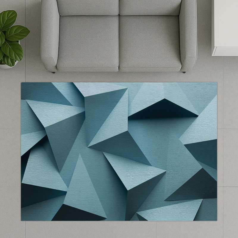 Geometric Area Rug, Runner 70 x 140 cm