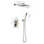 Système de douche mural - Tête de pluie 12 po Débit d'eau accru Valve de contrôle de la simulation naturelle Finition nickel brossé Laiton et acier inoxydable Puissante expérience autonettoyante-118088802