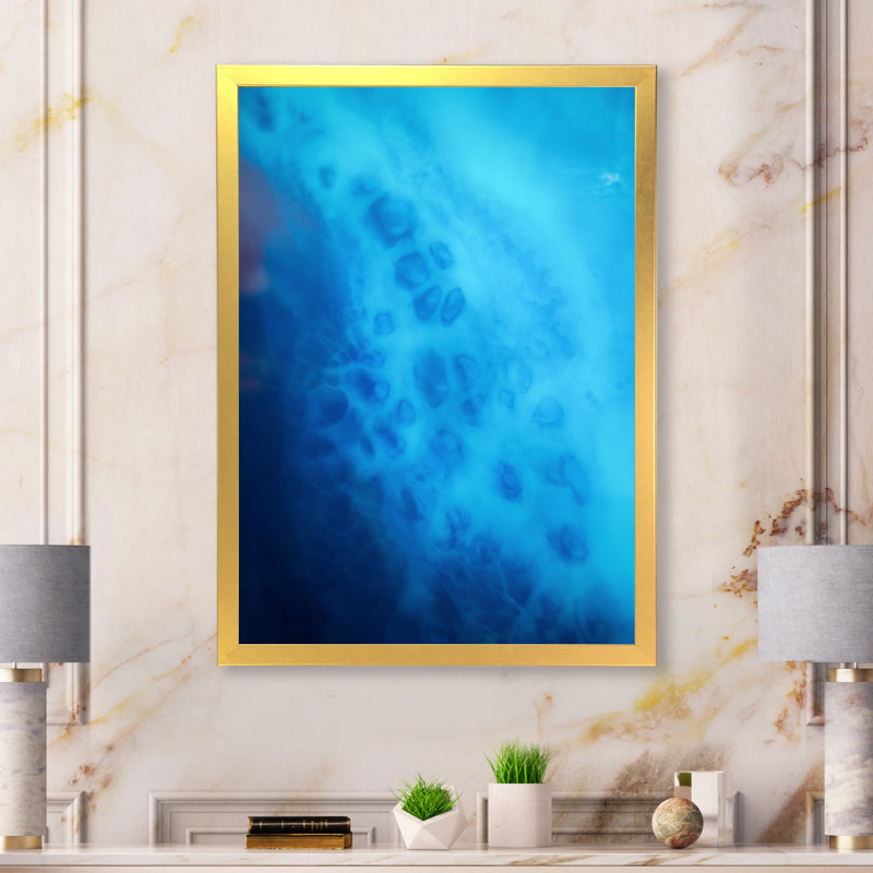 Marbre luxueux, art sur toile fluide, Toile encadrée dorée, H 24 po x l 36 po x P 1 po