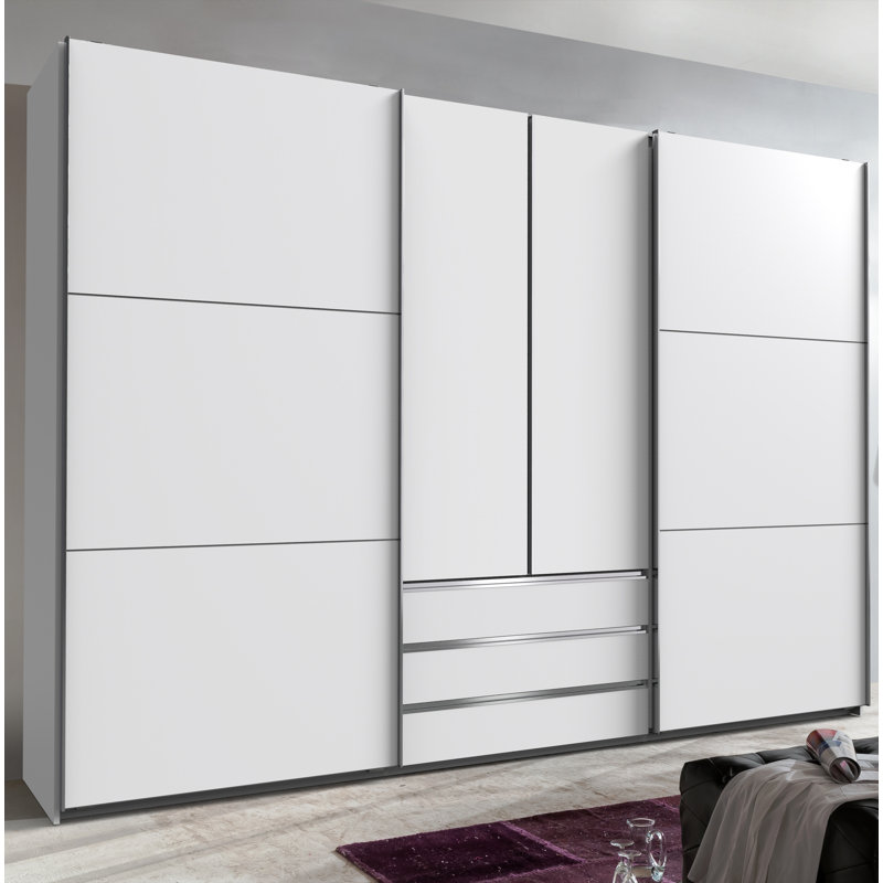 Branchburg 2 Door Manufactured Wood Wardrobe, White/White