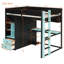 Lit mezzanine moderne avec rangement, bureau en MDF pour étude à domicile-1413403146