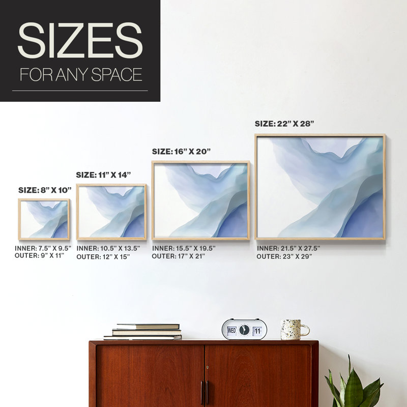 Abstract Series-XII -Framed Print - Restickable, Natural, 11" H x 14" W
