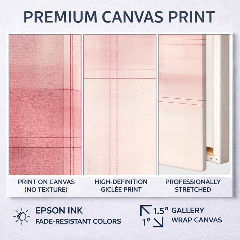 Blush, art mural abstrait 2 pièces, toile géométrique rose, grille Blush, H 40 po x l 40 po, Cadre naturel flottant