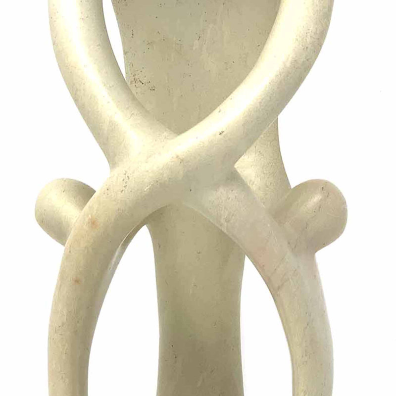 Figurine de famille natural saponite Marlie, H 8 po x l 4 po x P 3 po, Blanc cassé