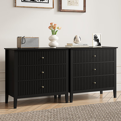 Amberrae Large 3 Drawer Dresser,Set of 2 by Lark Manor