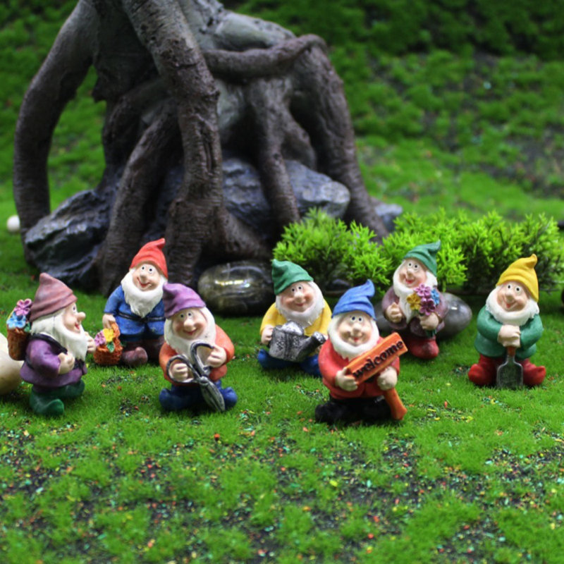 7 pièces de décoration gnome jardinage décoration père Noël décorations pvc artisanat fleurs nain