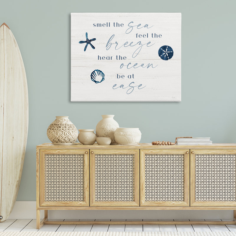 «Hear The Ocean Be At Ease», art mural sur toile, design par Natalie Carpentieri, H 36 po x l 48 po