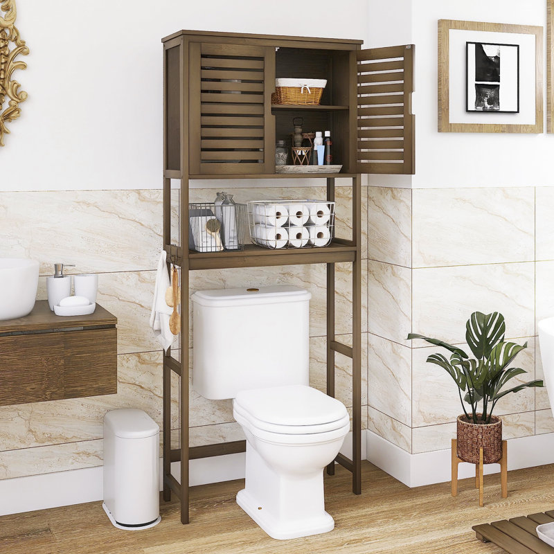 Hedia Freestanding Over The Toilet Storage, Walnut