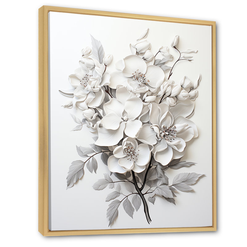 Orchidée noire et blanche Tranquillity I, H 32 po x l 16 po x P 1 po, Cadre naturel flottant