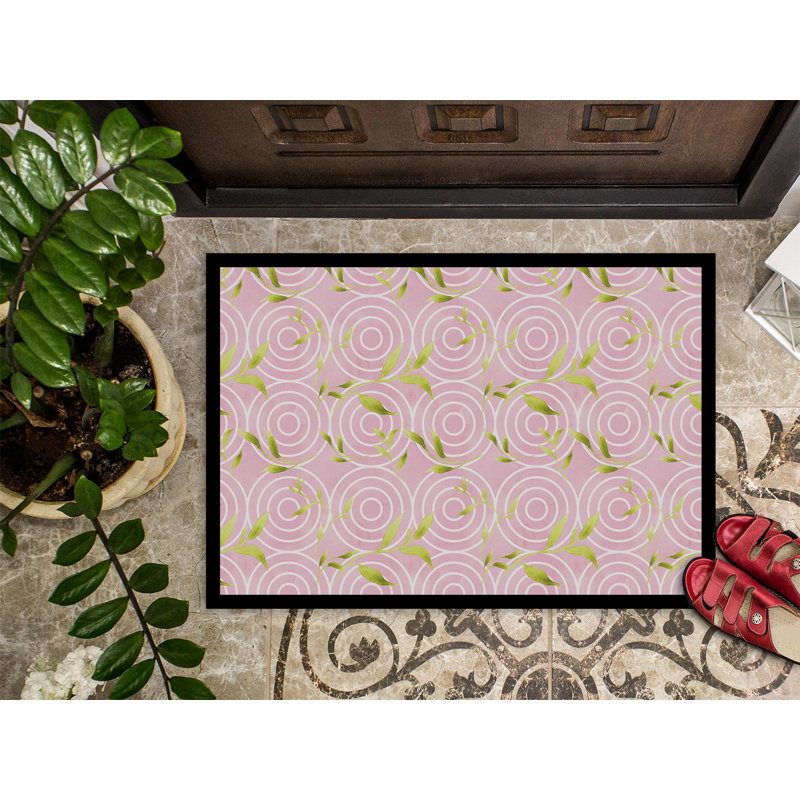 Gemoetric cercles, l 27 po x 18 po tapis de porte extérieur antidérapant, Rectangle 1 pi 6 po x 2 pi 3 po