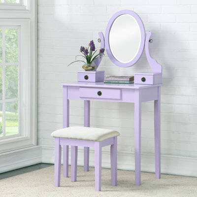 Ensemble coiffeuse et tabouret de maquillage Moniys