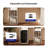 Rustic Wood Standing Desk with 3 Drawers & Open Storage Shelves, Adjustable Height, Home Office Computer Desk for Work, Study, Writing-313980884