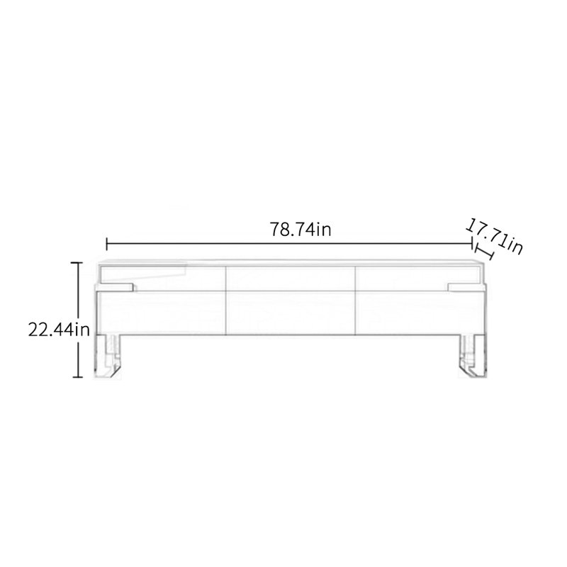 Meuble télé simple et léger, 78.74"