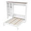 Grand lit escamotable avec bureau, armoire de rangement et appliques murales, lit escamotable pliable peu encombrant pour bureau à domicile et chambre d'amis, blanc