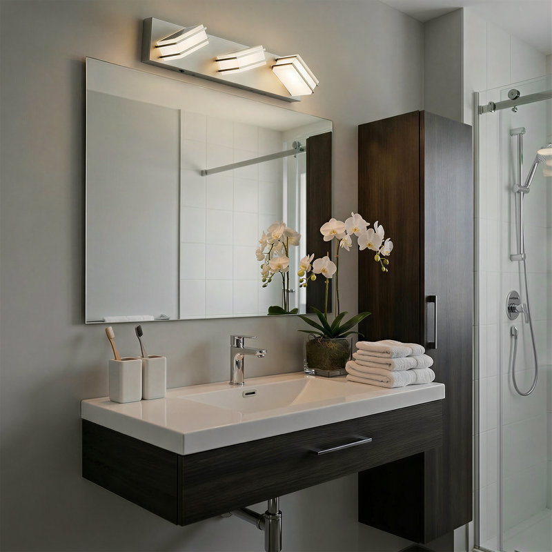 LED Bathroom Vanity Light Bar, Adjustable 5 CCT,Brushed Nickel, Brushed Nickel, 3 Lights, 4.33" H x 21.26" W x 4.53" D