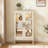 Curio Cabinet | American Retro Lighted Display with Tempered Glass Doors, Mirrored Back &amp; Adjustable Shelves | Bulb Included | Off-White | MDF+Glass