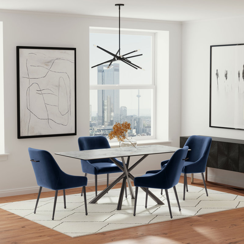 Ensemble de 2 chaises d'appoint Barnay, Bleu