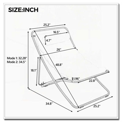 2-Pieces Outdoor Folding Chair
