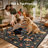 Goldene Boho Bird Area Rug Washable Rugs for Living Room, Large Floral Bedroom Carpet Low-Pile-2061229854