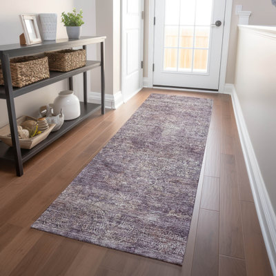 Machine Washable Indoor/Outdoor Cicel ACN1172 Plum Rug