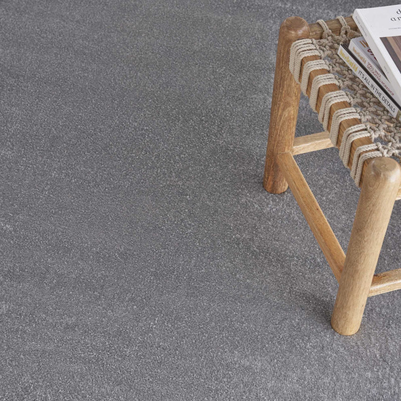 Mullican Sandy Solid Silver/Grey Easy Care Indoor/Outdoor Area Rug, Square 7'
