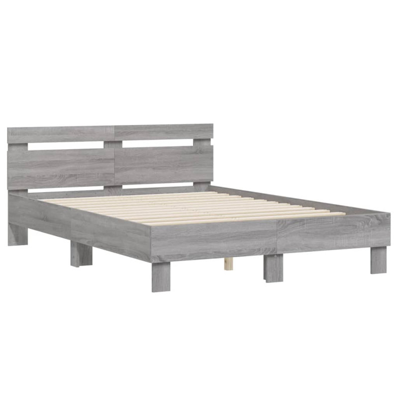 Nylene Bed, Double ( 135 x 190 cm), Grey Sonoma