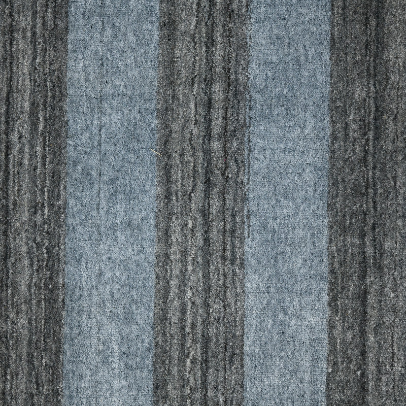 Gray and Multicolor Handmade Wool Stripe 4' x 6' Area Rug
