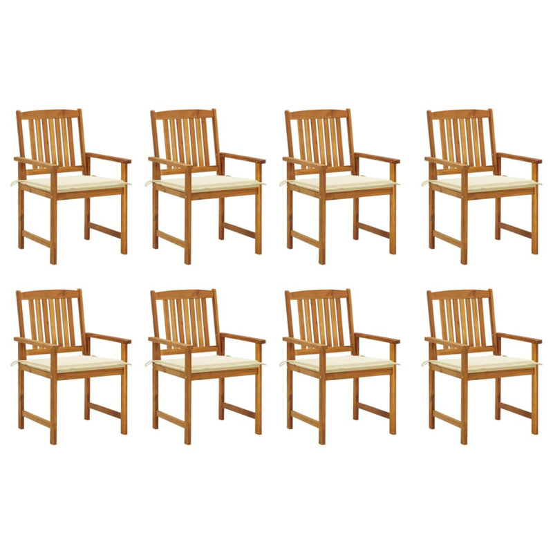 Chaise de patio avec coussins, Crème, Brun
