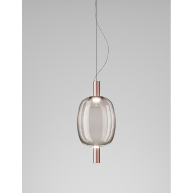 Riflesso 1 - Light Pendant, Matte Copper, Smoky Transparent
