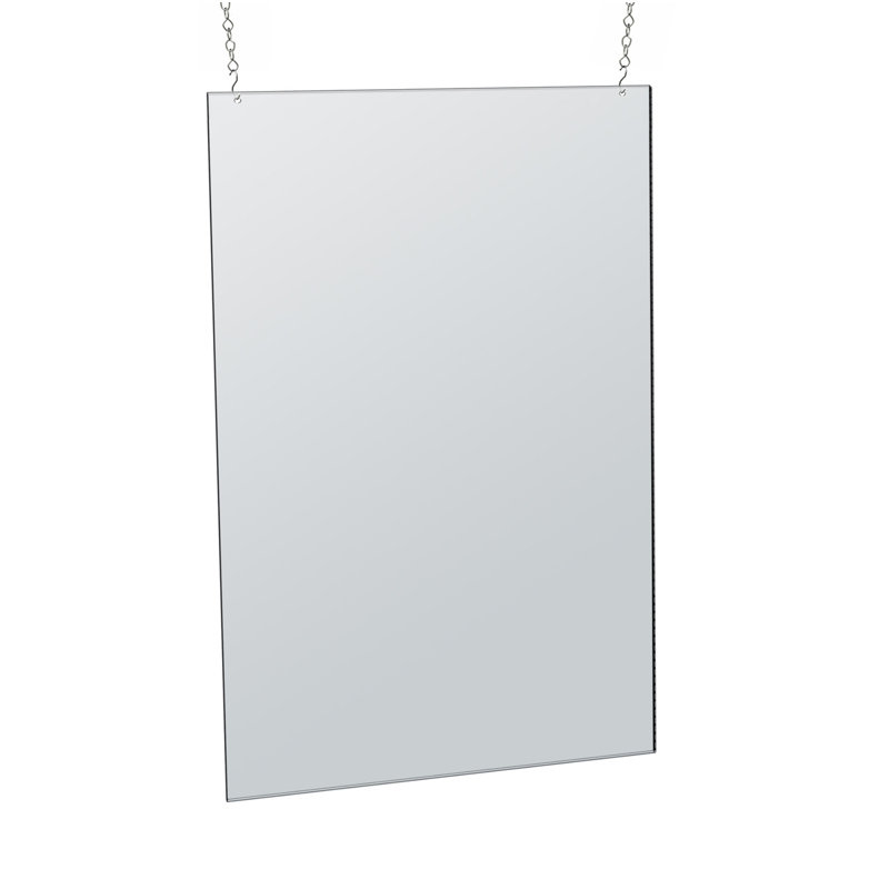 Cadre pour affiche suspendu transparent en acrylique transparent 24 po de largeur x 36 po de hauteur. Comprend une trousse de quincaillerie de suspension