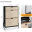 Rangement autoportant pour chaussures avec 2 tiroirs rabattables