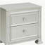 Glamour Modern Design Table de chevet 1pc avec 2 tiroirs, boutons en faux cristal, finition argentée