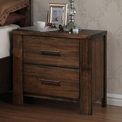 Table de chevet classique avec 2 tiroirs 1pc