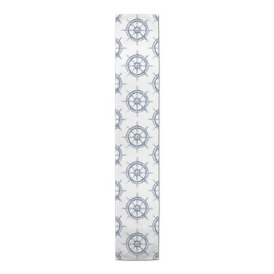 Boat Wheel Teal Table Runner