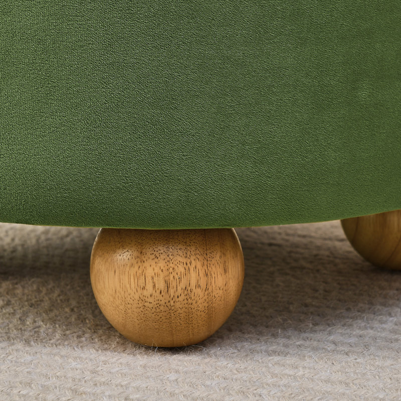 Repose-pieds rond avec rangement, Vert