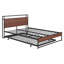 Structure de lit plateforme en métal avec lit gigogne, ports USB-939140698-939140645