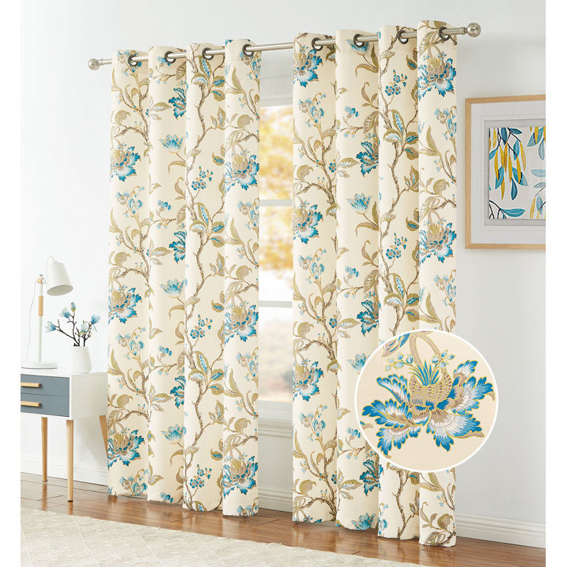Rideau occultant en polyester Machutte, Turquoise