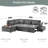 L-Shaped Modular Sectional Sofa Bed, 6-Seat Convertible Chenille Couch with Charging Armrest & Dual-Use Ottoman-2069592955