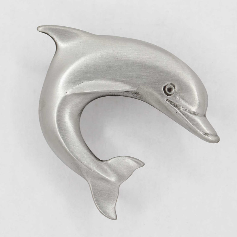 1.9" Dolphin Right Facing Small Knob, 1.9" L x 1.7" W, Brushed Nickel