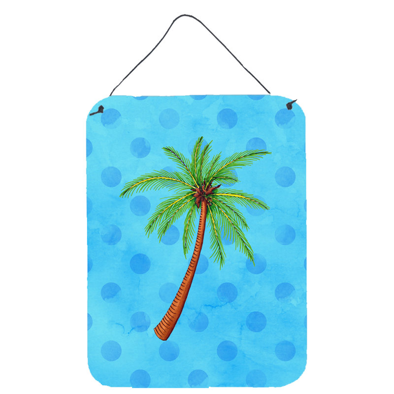 Décoration murale polkadot suspendue palmier tree, Bleu