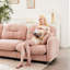 Canapé modulaire en chenille rose de conception ergonomique et confortable pour les chambres à coucher: tissu, siège et mobilier