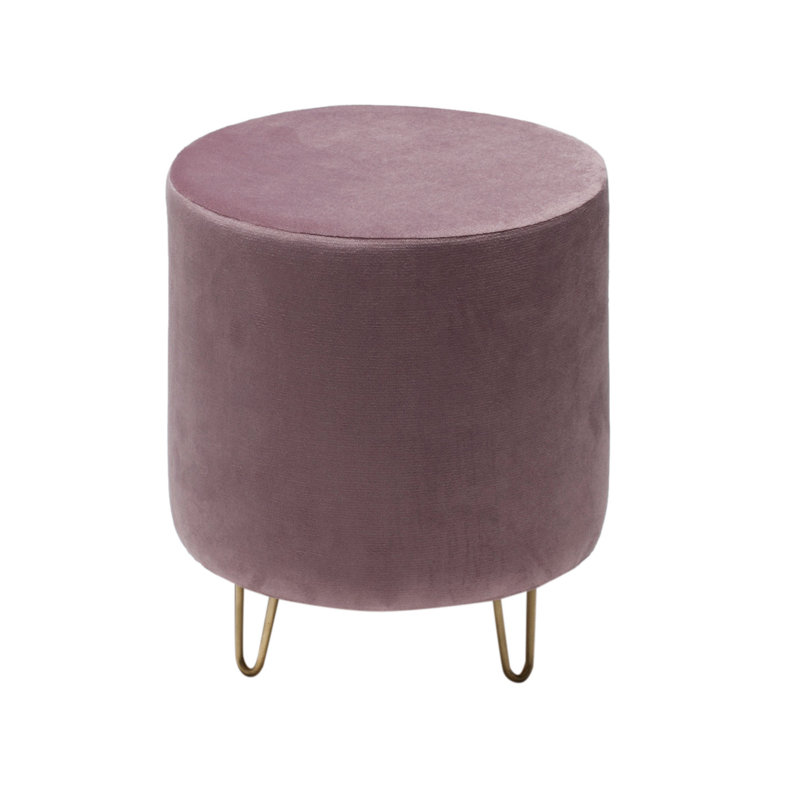 Repose-pieds rond de 15,7 po Pelluri, Lilas 100% polyester