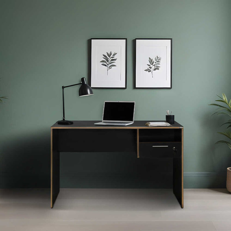Bureau d'étude moderne avec option de fixation murale, 47,2 po x 29,5 po x 23,6 po | 100% panneau de particules enduit de mélamine, hauteur de tiroir de 5,5 pouces, plusieurs tablettes pour un rangement supplémentaire | Conception élégante et fonctionnelle pour le bureau à domicile