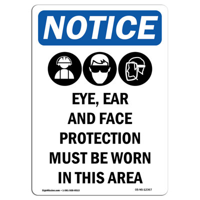 Eye Ear and Face Protection Sign